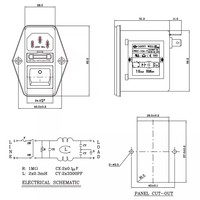 Yunpen 10A 250V filtres de bruit EMI médicaux prise industrielle avec prise et interrupteur matière plastique à faible bruit de ligne
