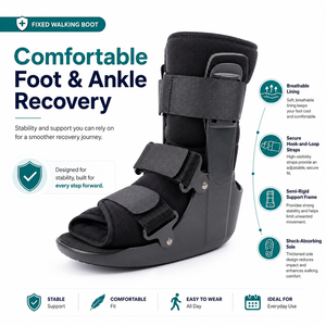 Soporte Ortopédico Ajustable para Caminar y Andador con Ruedas para Inmovilización de Esguinces Severos de Tobillo, Bota Médica - Product Image 1