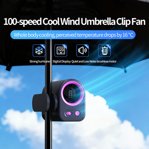 Hxtc88 Nouveau Ventilateur Portable Personnel à Clipser sur la Ceinture, Mini Parapluie, Refroidissement par Air, 100 Vitesses, Affichage LED, Rechargeable par USB - Product Image 1