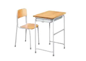 Conjunto de mesas e cadeiras para estudantes universitários, mesas e cadeiras para sala de aula, móveis escolares de madeira por atacado