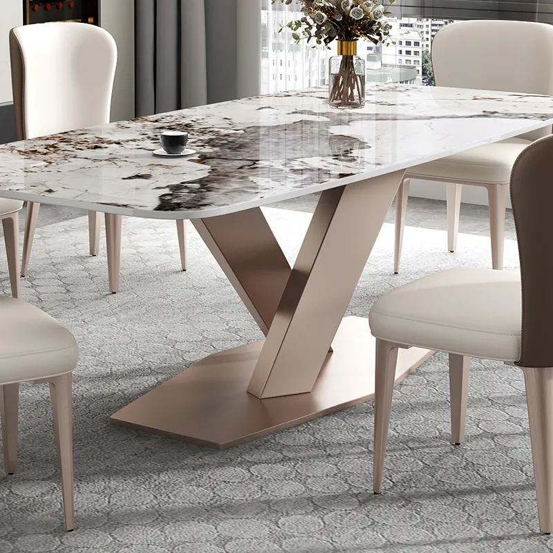 Hot Sale Customized New Luxury Modern Cheap Home Furniture Dining Chairs Dining Room Marble Table Dining Set for 4