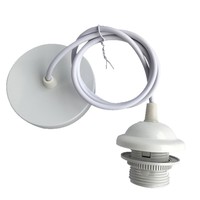 Kit de câblage pour lustre en papier et bambou avec support de lampe E27, ampoule LED, accessoires d'éclairage DIY, abat-jour en forme de disque à montage au plafond