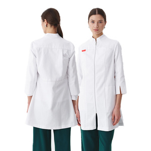 เสื้อโค้ทการแพทย์แขนยาวสำหรับผู้หญิงเสื้อคลุมสปาระบายได้ดีชุดพยาบาลปรับแต่งได้สำหรับร้านเสริมสวยสปาโรงพยาบาล - Product Image 5
