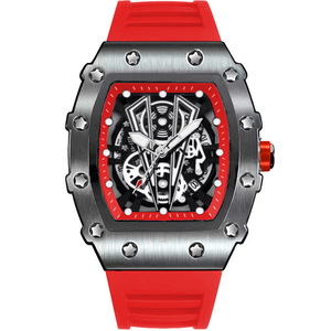 Montre-bracelet de luxe pour homme à quartz, bracelet en silicone lumineux, boîtier tonneau, montre de sport, d'affaires et de mode - Product Image 3