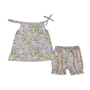 Ensemble 2 pièces pour filles, chemise et bloomers, imprimé floral printemps-automne, respirant, 95% coton, vêtements décontractés pour tout-petits - Product Image 1