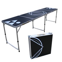 Mesa de Beer Pong Moderna de Aluminio de 8 pies para Exteriores, Diseño de Panel de Color Personalizado, Plegable y Portátil, para Taller o Sala de Estar