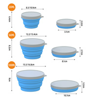 Ensemble de récipients pour aliments de cuisine Bol pliable en silicone Bol pliable réutilisable avec couvercle Boîte à lunch pliable pour enfants