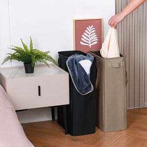 Cesto de Ropa Plegable de 50L, Cesto de Ropa Pequeño y Estrecho con Asas para Dormitorio o Residencia Universitaria - Product Image 5