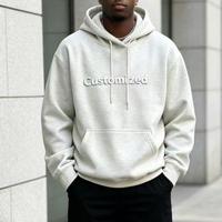 Sweater Olahraga Lengan Panjang Katun Musim Gugur Musim Dingin Logo Kustom Pria Streetwear Hoodie Cetak Timbul