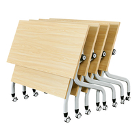 Table d'étude et de formation en bois portable de bureau d'ordinateur de bureau à domicile pliable simple pour la réunion et l'apprentissage