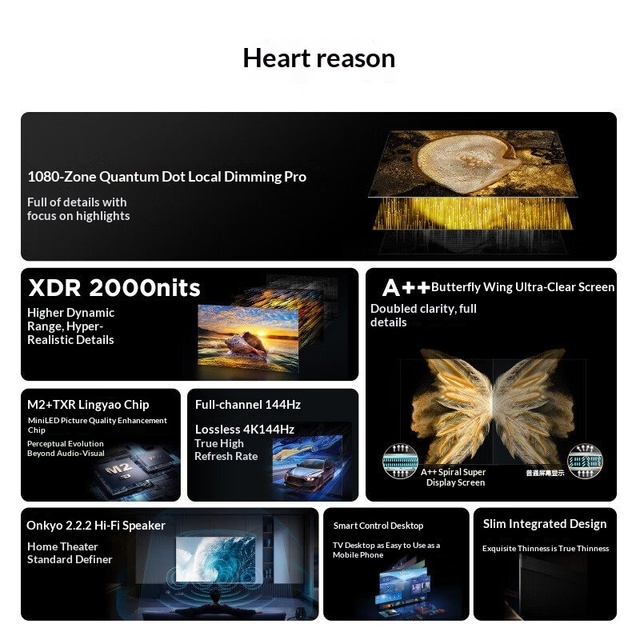 TCL TV 75C12G/85C12H Mini LED 4K HD Smart Full Screen Flat Panel TV Made in China