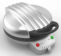 Gaufrier électrique belge avec contrôle de température réglable, revêtement antiadhésif, acier inoxydable, 1000W, usage domestique et hôtelier