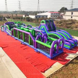 Percorso a Ostacoli Gonfiabile Gigante Personalizzato a Forma di U per Adulti/ Sfida a Ostacoli Gonfiabile per Bambini Corsa Divertente in Vendita - Product Image 5