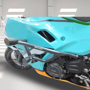 Waximoto Fit pour Kawasaki <span class=keywords><strong>Ninja</strong></span> <span class=keywords><strong>400</strong></span> <span class=keywords><strong>Z400</strong></span> Z500 Aftermarket Steel Stunt Engine Guard Tank Frame Protector Bumper Guard Slider Bar - Product Image 6