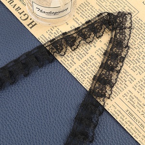 Estoque Durável Plissado Lace <span class=keywords><strong>Ribbon</strong></span> para Roupa Interior das Mulheres Wreath Gift Box Bouquet Decoração de Natal Elastic Lace Trim - Product Image 4