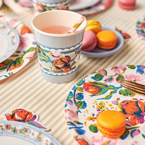 Juego de Vajilla Personalizado con Tema Floral para Fiesta de Té, Platos de Papel Biodegradables, Platos de Papel Ecológicos, Artículos para Fiestas - Product Image 3