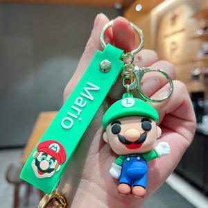 Dessin animé personnalisé 3D en caoutchouc Super <span class=keywords><strong>Bro</strong></span> Marioed en caoutchouc PVC Porte-clés Kawaii Marioed en silicone pour sac de voiture Porte-clés de décoration en PVC - Product Image 6