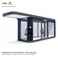 Abri de bus intelligent climatisé sur mesure avec affichage numérique et recharge sans fil pour les transports publics