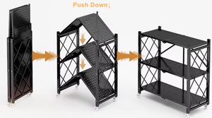 Los más vendidos Estante móvil de cuatro metales Estantería de hierro Estantes de almacenamiento plegables Estante de almacenamiento de <span class=keywords><strong>metal</strong></span> - Product Image 3