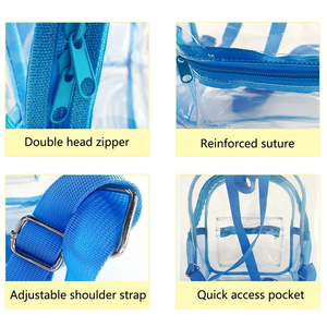 Zaini trasparenti per studenti <span class=keywords><strong>blu</strong></span> di grande capacità zaino da <span class=keywords><strong>donna</strong></span> impermeabile Bookbag da scuola per ragazze borse trasparenti - Product Image 4
