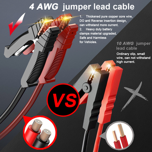 Cables de Arranque de Cobre Puro de 4 AWG, Inteligentes y Anti-Inversión, 200 ° Arrancador de Baterías de Alta Resistencia al Calor para Automóviles, Camiones y Vehículos Diésel - Product Image 6