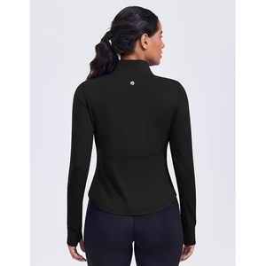 Women's Cropped Workout <b>Jacket</b> <b>Lightweight</b> Full Zip <b>Running</b> <b>Jacket</b> Comfy Slim Fit Athletic <b>Jacket</b> With Thumb Holes - Product Image 2