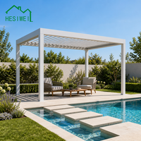 Système de toit à lamelles en aluminium motorisé automatique HESIWEI, pergola électrique, couverture de patio extérieure rétractable