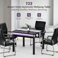 Table de mahjong automatique à pieds fixes pour 4 joueurs, double usage, structure stable, facile à nettoyer