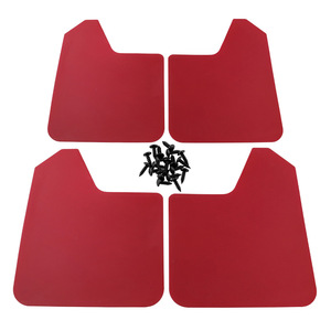 Garde-boue en plastique rouge et noir pour camionnettes, SUV, fourgonnettes, 384 mm x 292 mm, avec installation par ruban adhésif de 3 m - Product Image 4