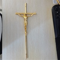 Crucifijo de Plástico Ornamental Estilo Europeo, Color Dorado, Cruz de Jesús para Ataúd, Accesorios de Decoración Funeraria