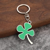 Porte-clés trèfle porte-bonheur, grande feuille verte, cadeau créatif, pendentif, porte-clés de voiture