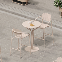Meubles de bar d'extérieur, meubles de jardin modernes, tabouret de bar haut en aluminium de luxe