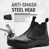 Botas de Seguridad Antiestáticas de Cuero de Grano Completo, Botas de Trabajo con Puntera de Acero, Resistentes a Impactos y Perforaciones, Calzado de Seguridad S3