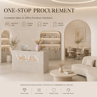 Comptoir de réception moderne blanc pour salon de beauté, comptoir d'accueil personnalisé avec logo, table de réception pour spa et hôtel, achat de mobilier tout-en-un