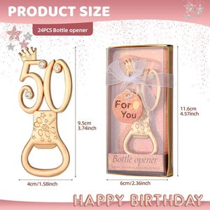 Abrebotellas de 50 cumpleaños con temática de oro rosa de hierro metálico para regalos de fiesta de boda de 50 <span class=keywords><strong>aniversario</strong></span> - Product Image 2