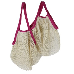 Sac en filet de coton écologique, sac fourre-tout réutilisable, sac de courses en filet, sac en toile à longues poignées, sac fourre-tout promotionnel avec logo personnalisé - Product Image 2