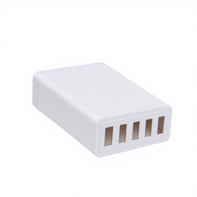 Injection Molding Square Type C Charger Shell with Cutting Service Shockproof Multi-port USB Splitter Enclosure