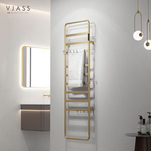 Étendoir chauffant électrique en acier brossé <span class=keywords><strong>doré</strong></span> pour la maison Salle de bain Sèche-serviettes Chauffant Porte-serviettes pour hôtel appartement - Product Image 1