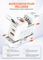Chargeur de voyage universel LDNIO Q2618 65W GaN ultra-rapide 4 en 1 avec prises AU EU UK US, 9 protections et câble intégré, prix de gros