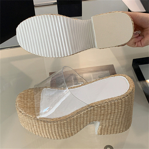 2025 Ultra-High Waterproof PVC Platform Wedge <b>Heel</b> Sandals for Women Breathable Spring/ Autumn High <b>Heels</b> Comfort Cushioning - Product Image 3