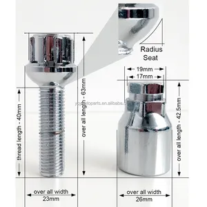 Wheel Stud Bolt Great Quality Wheel Stud M14 X 1.5 6 Spline Wheel Lug Lock Bolt