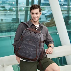 Nerrlion fabrika açık Retro seyahat çantası çılgın at deri rahat çanta okul iş erkek omuz yağı mumlu tuval sırt çantaları