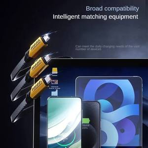 Cable <span class=keywords><strong>USB</strong></span> 3 en 2 240W Pd27W 1,2 m tipo <span class=keywords><strong>C</strong></span> Android Pd Cable de carga rápida para Apple tipo <span class=keywords><strong>C</strong></span> a Iphone Cable de cargador rápido de iluminación - Product Image 3