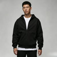 Veste à capuche zippée pour homme, en tissu double tricot, à séchage rapide, style sport décontracté