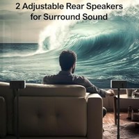 Système Home Cinéma 5.1 Canaux Dolby Surround avec Subwoofer, 5 Haut-parleurs, Consommation Énergétique de 410W, Sans Fil, Compatible ARC