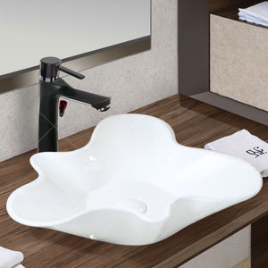 Forme spéciale de bonne qualité couleur blanche prix bon marché comptoir lavabo fait main salle de bain <span class=keywords><strong>céramique</strong></span> Art évier bol - Product Image 3