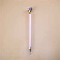 Crayon infini en métal sans encre avec embout en améthyste de luxe pour l'école, le bureau, les fournitures de papeterie, cadeau