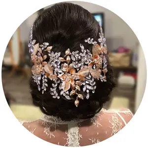 Accessoires de mariage vintage or rose argent couvre-chef de mariée accessoires de cheveux de mariée en cristal brillant
