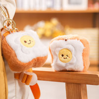 10-15cm Pluche Sleutelhanger Knuffeldier Hangertje met Parelketting Zachte Cartoon Fruitvormige Sleutelring voor Tas Charm Groothandel