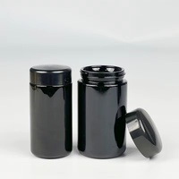 Botol Kaca Violet Hitam Anti Bau 100ml dengan Tutup Sekrup Kedap Udara untuk Penyimpanan Dapur, Cocok untuk Makanan dan Herbal